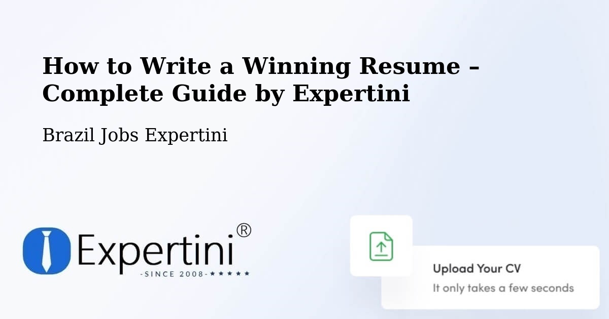 Resume Writing Guide for Job Seekers – Jetibá - Jetibá, Brazil Jobs Expertini